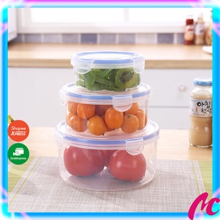 Bộ 3 hộp tròn bảo quản thực phẩm Việt Nhật 6536,bộ 3 hộp tròn có nắp gài đựng thức ăn an toàn tiện dụng_MC