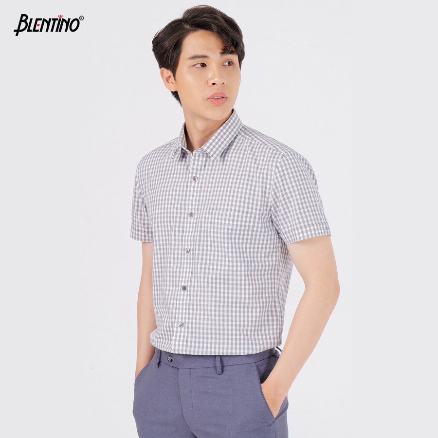[Mã FAMALLT5 giảm 15% đơn 150K] Áo Sơ Mi Nam Tay Ngắn Blentino BCV18 Hàng Chính Hãng