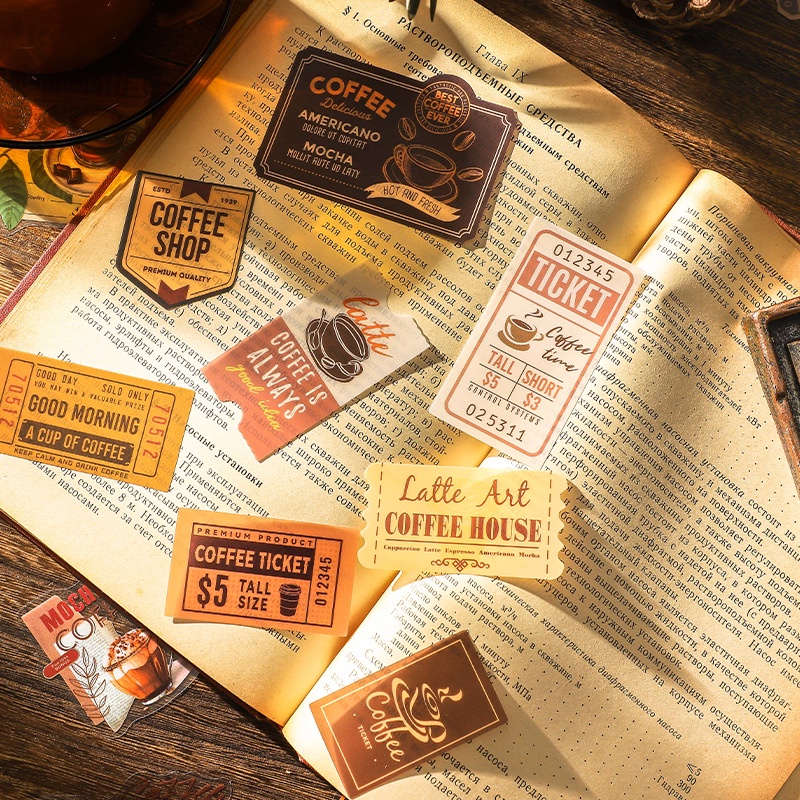 Sticker vintage trang trí sổ tay bullet journal độc đáo, hình dán sticker cute dễ thương