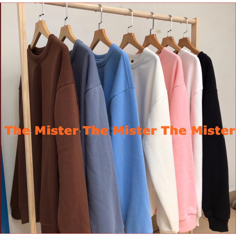 Áo Sweater Thêu Theo Yêu Cầu Trơn nỉ bông Nam nữ Unisex | BigBuy360 - bigbuy360.vn