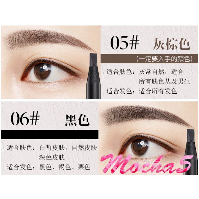 Chì xé kẻ mày HAOZHUANG Make Up Milano Eyebrow Pencil cao cấp chống nước siêu mịn siêu bền