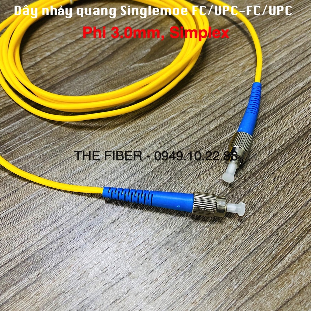 Dây nhảy quang Singlemode FC/UPC-FC/UPC phi 3.0mm, Simplex, chiều dài theo yêu cầu