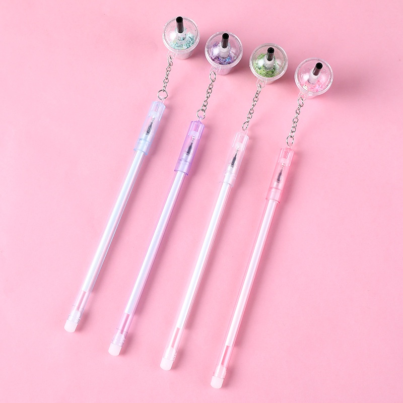 Bút Mực gel Hình Ly Trà Sữa Đính Kim Sa Lấp Lánh Dễ Thương Cho Học Sinh Ruột bút gel bút gel nhiều màu bút bi bấm cute