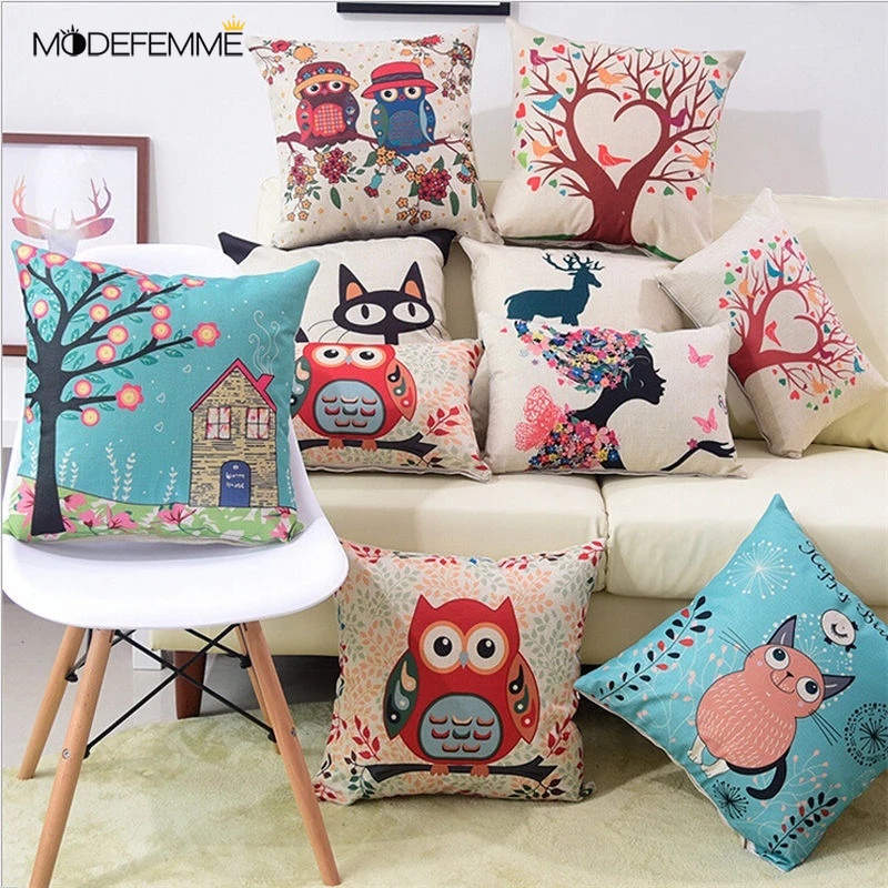 [  Cartoon Styles Creative Brushed Pillow ][ Sofa Bed Car Seat Decor Throw Pillow ][ Tatami cushion cover home decoration cushion ]