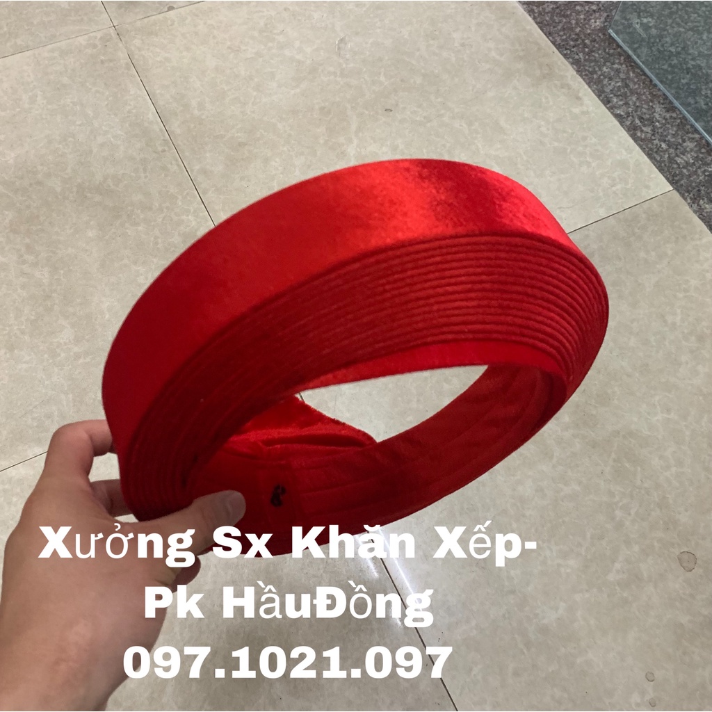 Khăn Xếp Quan/Khăn Mấn/Khăn Đóng-Hầu Đồng ,Chất Liệu Vải NHUNG cao cấp số vòng thông dụng 13vòng dành cho cô cậu.