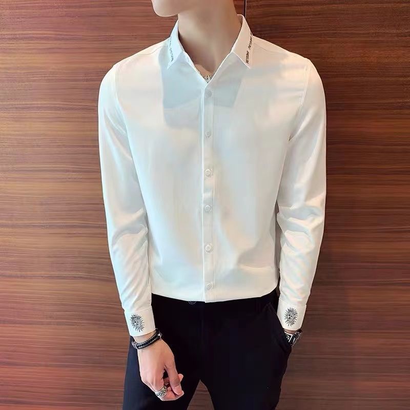 Áo Sơ Mi Tay Dài Cổ Vuông Form Ôm Phong Cách Hàn Quốc Cho Nam