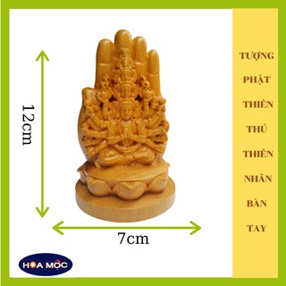 Tượng Phật bản mệnh Thiên thù Thiên Nhãn {tuổi Tí} bằng gỗ [Hoa Môc] làm quà tặng, để xe hơi [free ship]