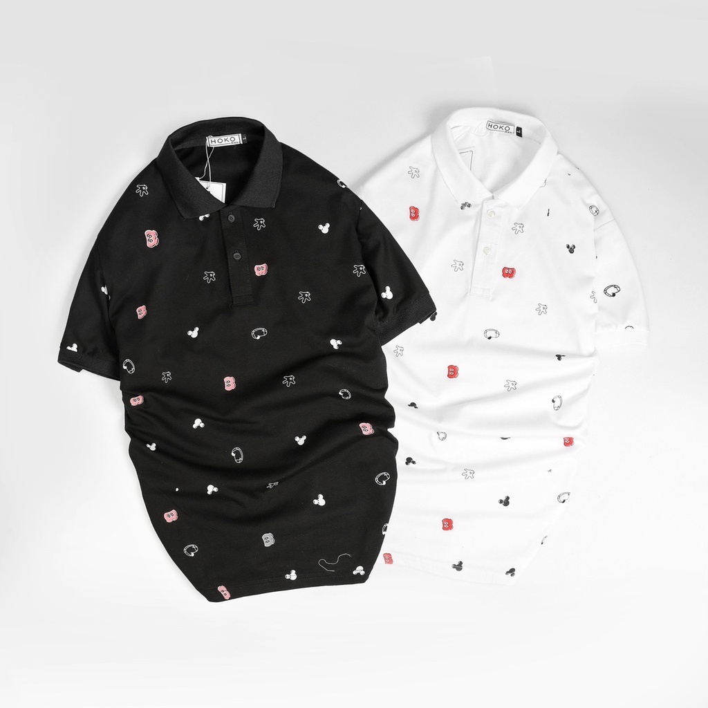 Áo thun polo. áo thun nam có cổ thời trang phối họa tiết, áo thun cotton nam, áo thun nam đẹp - HK202