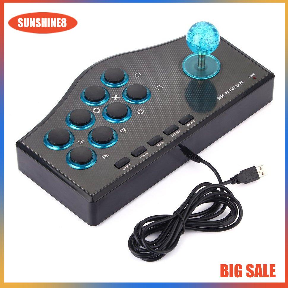 【SUN】3 In 1 USB Wired Game Controller Arcade Fighting Joystick Stick Gaming Console