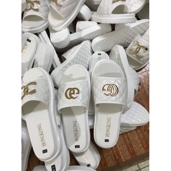 Dép Bánh Mì Đế Siêu Nhẹ  Đế Xịn Quai Ngang Mềm Thời Trang Trắng Đen FULL Size 35-39