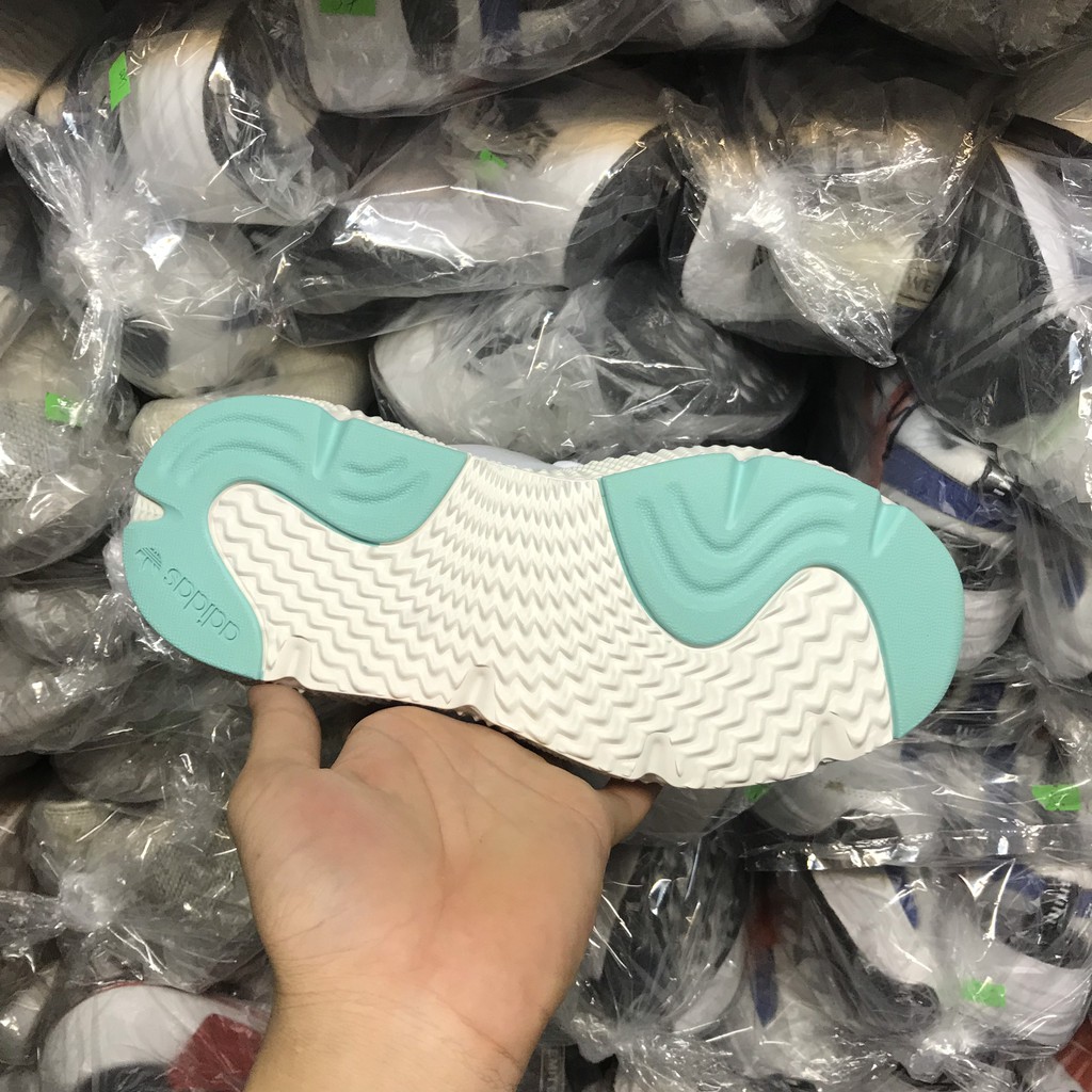 &gt;BÁN CHO VUI&lt;Giày sneaker Prophere trắng kẻ xanh lục mới nữ