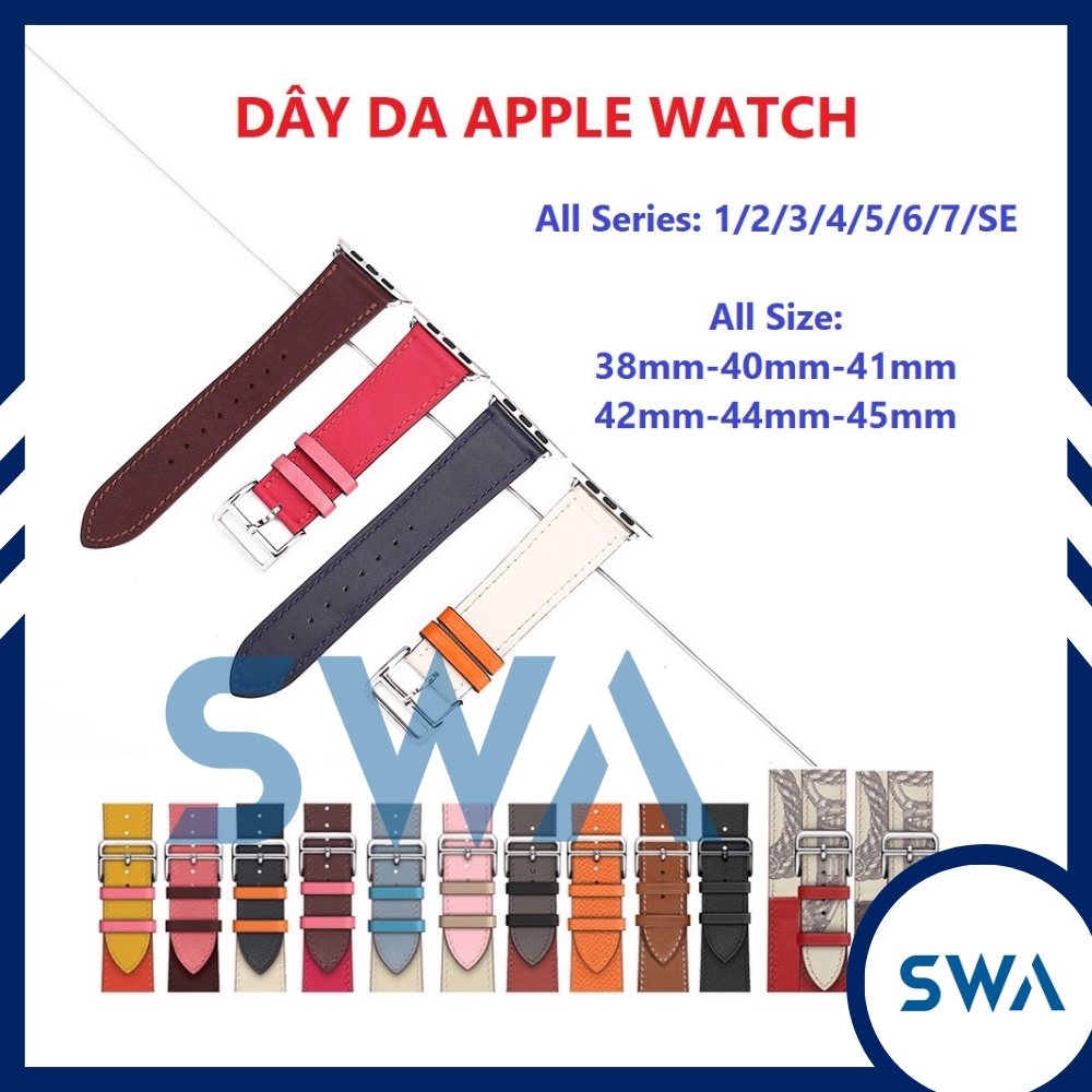 [H.E.R.M.E.S] Dây da cao cấp hermes đồng hồ Apple Watch series 1/2/3/4/5/6/7/SE