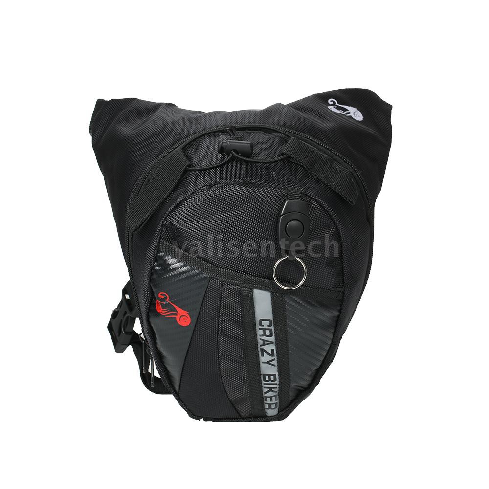 Túi đeo chéo hông in chữ Crazy Biker dành cho phượt thủ chất liệu chống thấm nước tiện lợi