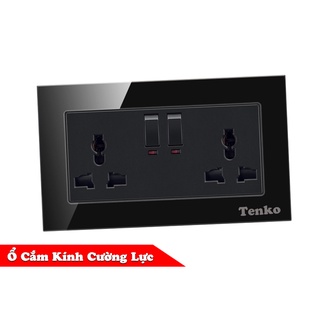 Ổ Cắm Điện Âm Tường Mặt Kính Cường Lực Tenko TK-F71-D-115 Mode Black