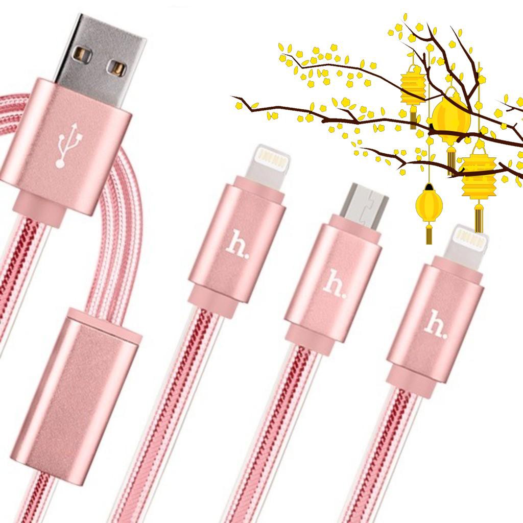 [Giá tốt] Cáp sạc Hoco UPL12 3 đầu MicroUSB TypeC Lightning. hỗ trợ ship