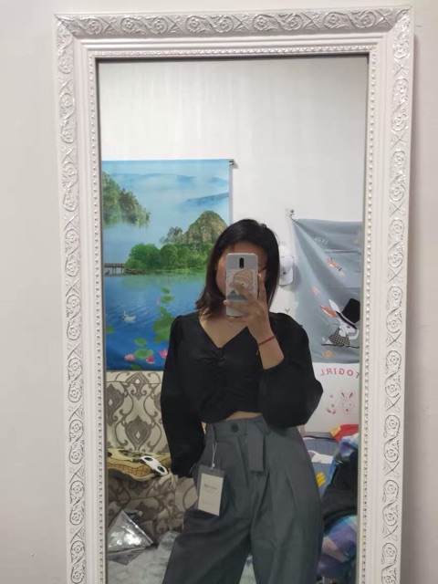 QUẦN TÂY ỐNG SUÔNG NỮ LƯNG CAO LƯNG PHỐI HAI NÚT GÀI ULZZANG BIGSIZE quần culottes ống rộng