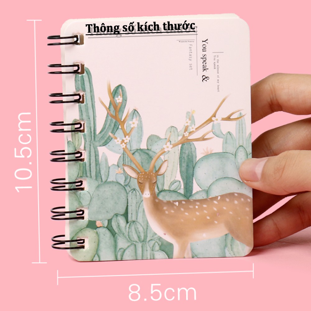 [Nhiều Mẫu] Sổ tay mini 💎SALE💎 lò xo có dòng kẻ giấy A7 nhỏ xinh chống lóa hình ảnh bìa cute cầm tay dễ thương STM01