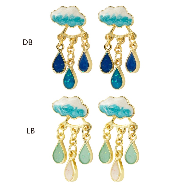 Bông Tai Hình Đám Mây Và Giọt Nước Mưa Dễ Thương