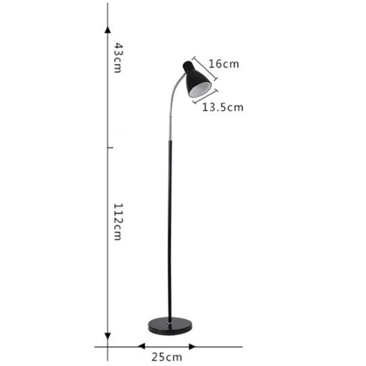 Đèn đứng đọc sách DC009 2 màu đen trắng hiện đại tiện dụng kèm bóng LED
