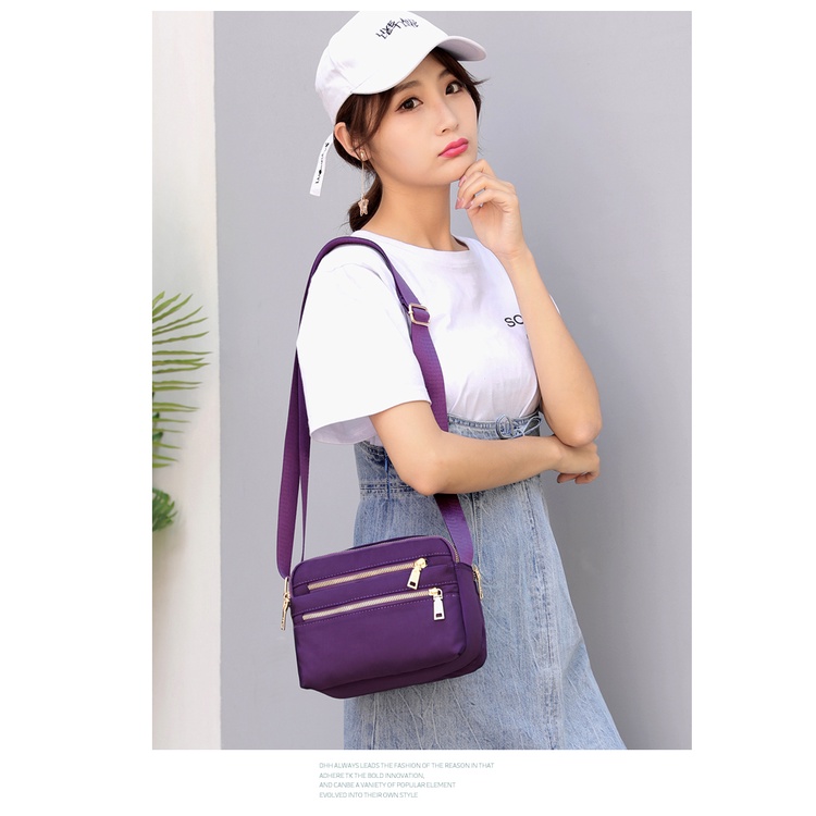 Túi Xách Nữ Đẹp Túi Đeo Chéo Bằng Nylon Chống Thấm Nước Màu Hồng Thời Trang Cho Nữ-72