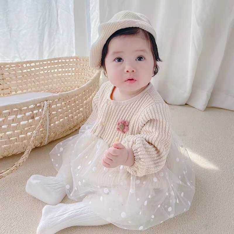 Body váy len chun cho bé _[Hàng Quảng Châu]