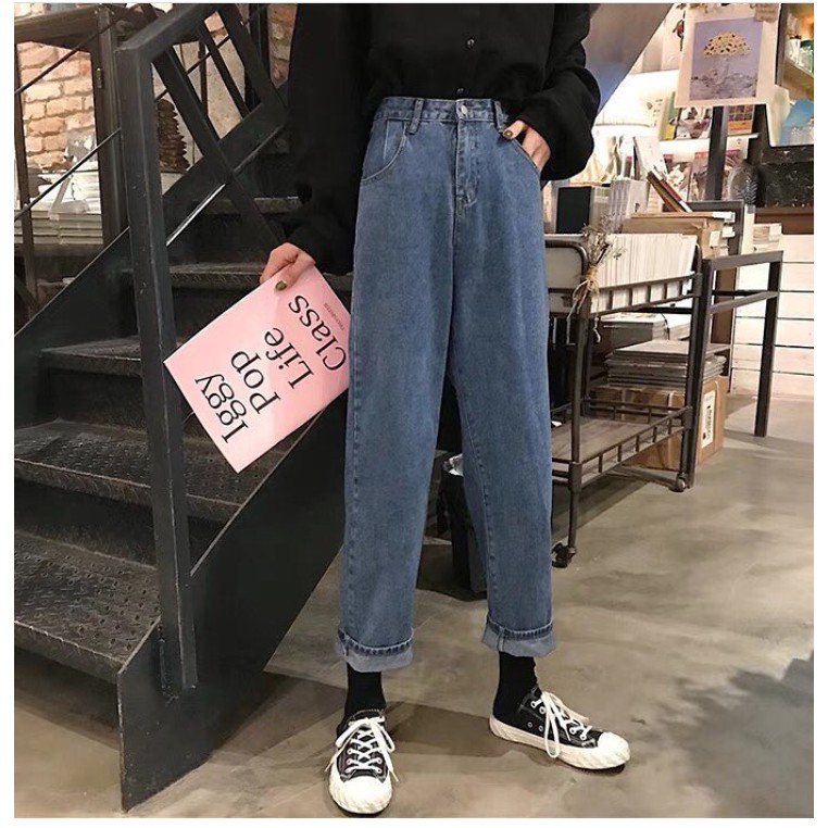 [ VÌ SAO CHỌN EM!! ] QUẦN JEAN ỐNG RỘNG NỮ CAO CẤP HADI LƯNG SIÊU CAO MÀU XANH ĐẬM CỰC SANG CHẢNH-NL23022058