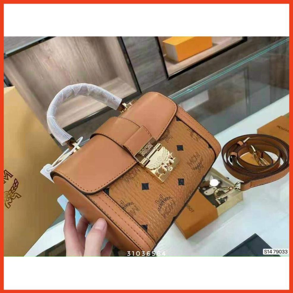 TÚI MCM da bò, full box + bill check code size 21