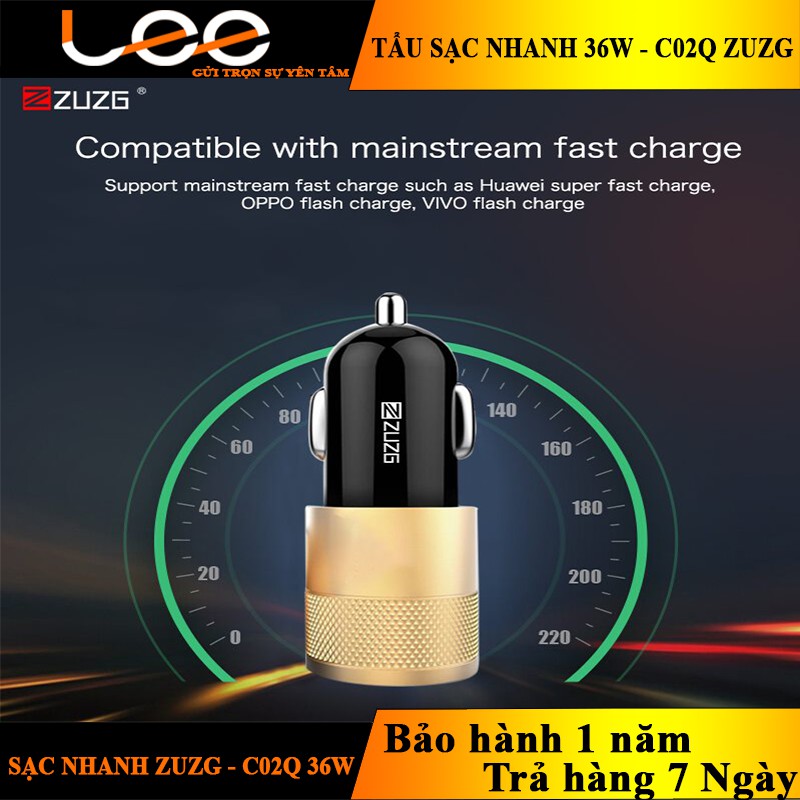 TẨU SẠC NHANH XE HƠI CHÍNH HÃNG - C02Q 36W ZUZG