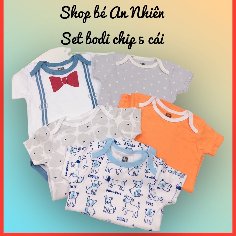 Set 5 cái body Cho Bé Gái - Bé Trai - Sơ Sinh Màu Ngẫu Nhiên Chất Liệu Cotton 100% Từ 0-24 Tháng