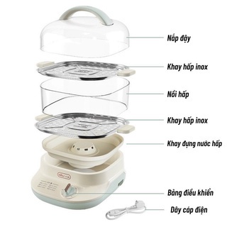 Nồi Hấp Hai Tầng Bear DZG-C60W9 Chính Hãng Dung tích 6L- Bảo Hành 12 Tháng