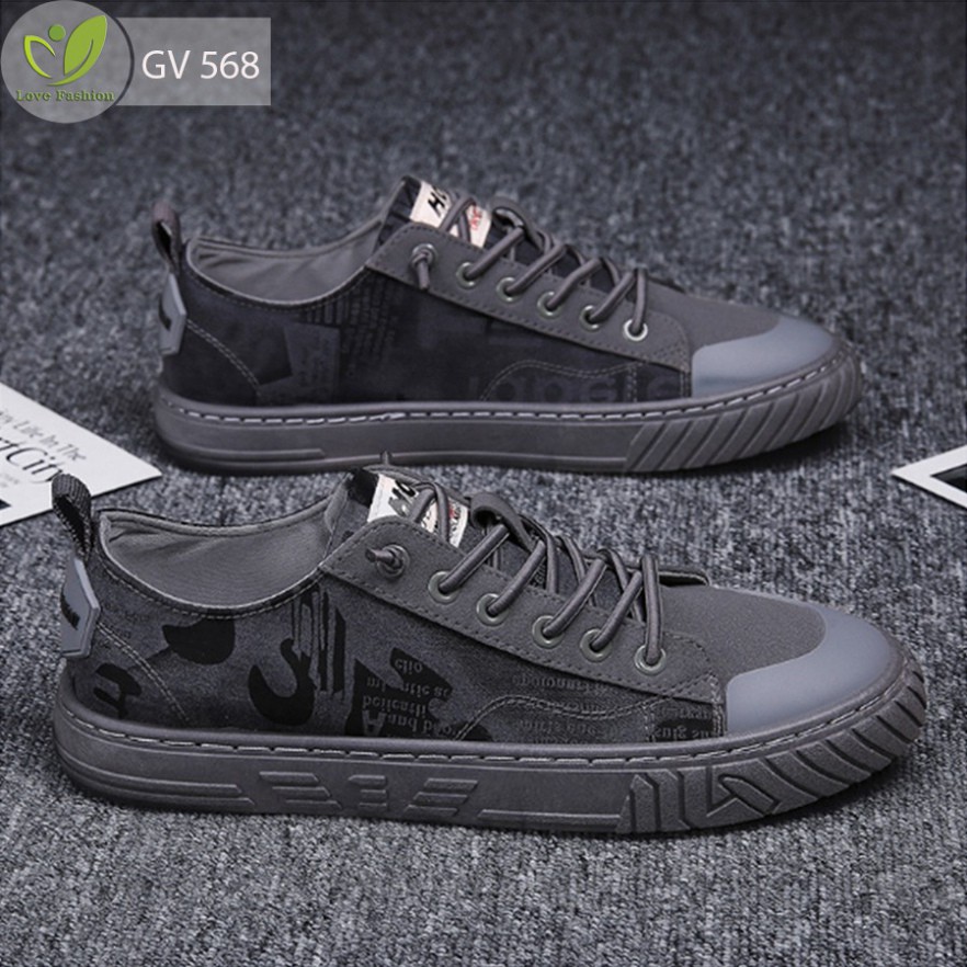 Giày Nam Vải Màu Đen Buộc Dây , Giầy Lười Nam Size Từ 38 Đến 43 GV568 | BigBuy360 - bigbuy360.vn