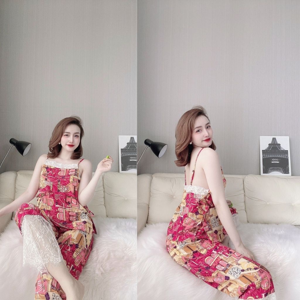 Đồ ngủ nữ❣️FREE SHIP❣️Đồ ngủ sexy lụa Satin cao cấp mềm mại xinh xắn &lt; 60kg