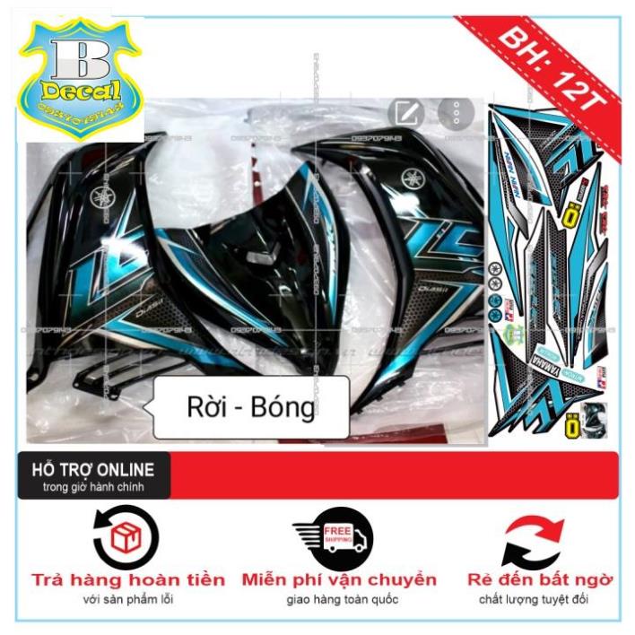 ( Quí khách vui lòng mang ra tiệm cho thợ dán ) Tem EX 2011 LC XANH ĐEN CHẤT LIỆU CANDY [Bi Decal]