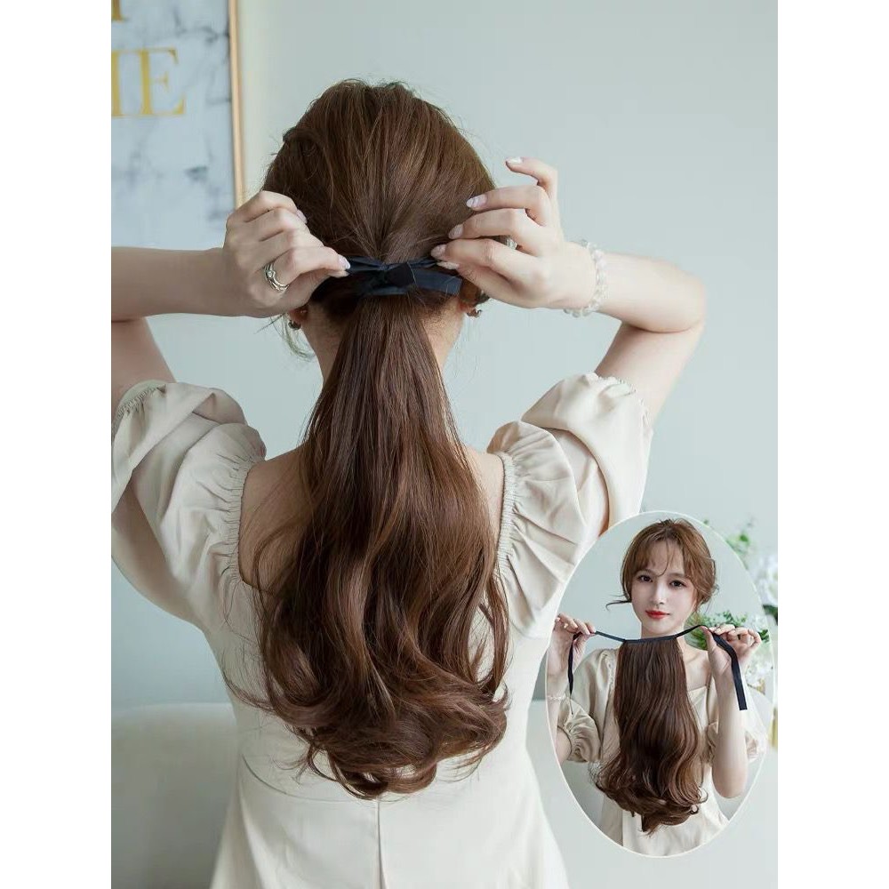 Tóc cột ,ngoặm ngang chạm ngực 40cm bằng 100% tóc thật giá rẻ