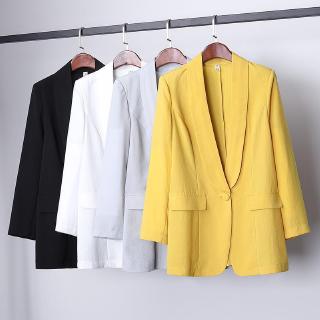 Áo Khoác Blazer Mỏng Dáng Rộng Tay Dài Thời Trang Mùa Hè Plus Size