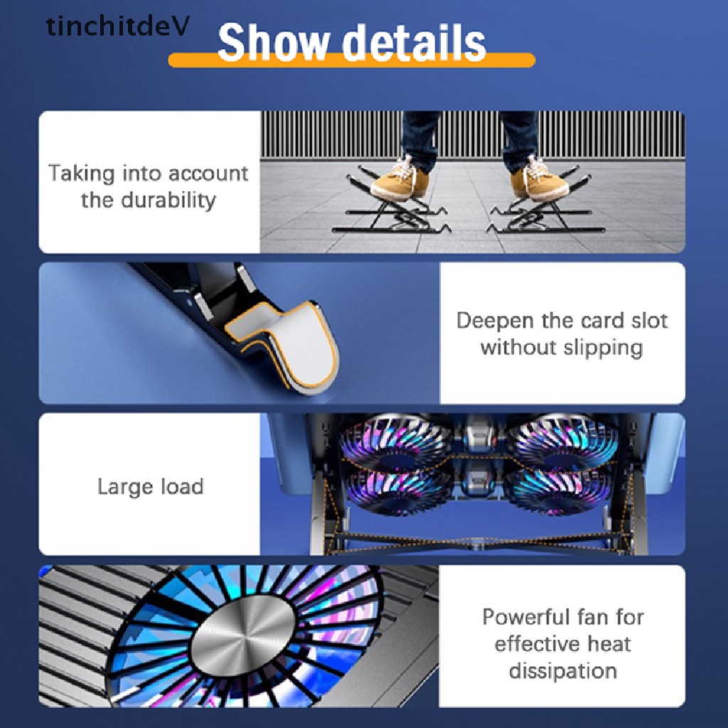 Giá Đỡ Laptop Di Động Kèm Quạt Tản Nhiệt Có Thể Tháo Rời Tiện Dụng Cho Notebook