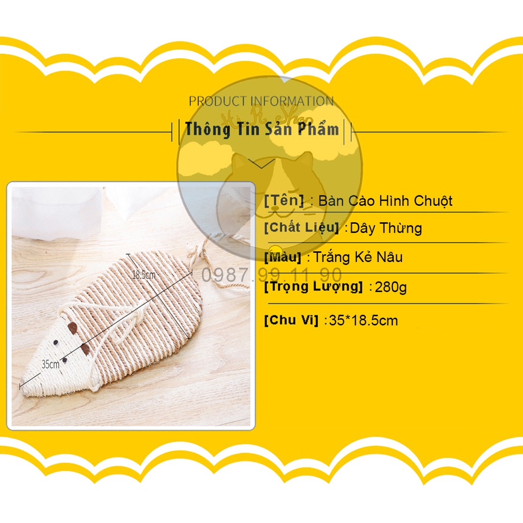 Bàn Cào Móng Hình Chuột Cho Mèo Có Dây Treo
