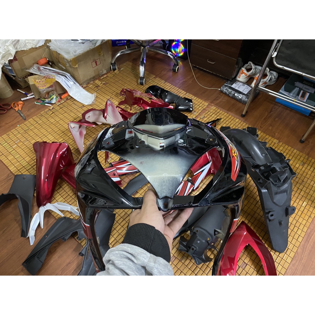 Dàn áo Wave RSX 110 đời 2010-2012 hàng Việt Nam loại 1 màu Đỏ và Đen