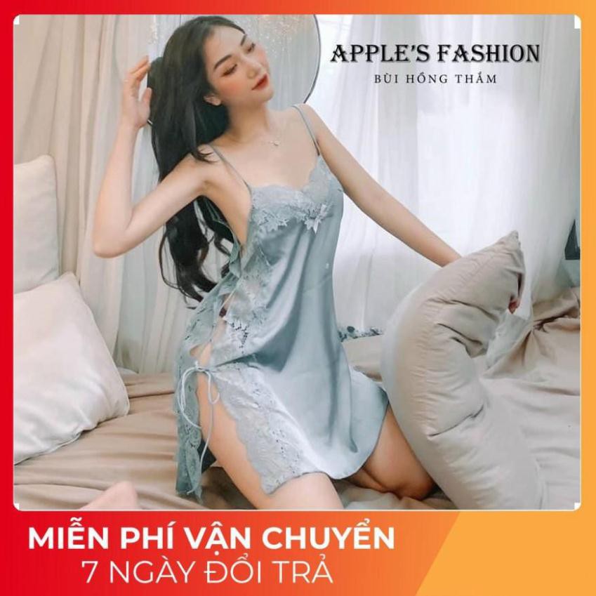 Váy Ngủ Sexy, Đầm Ngủ Nữ Đan Dây Hông Cực Sexy Chất Satin Dưới 70kg