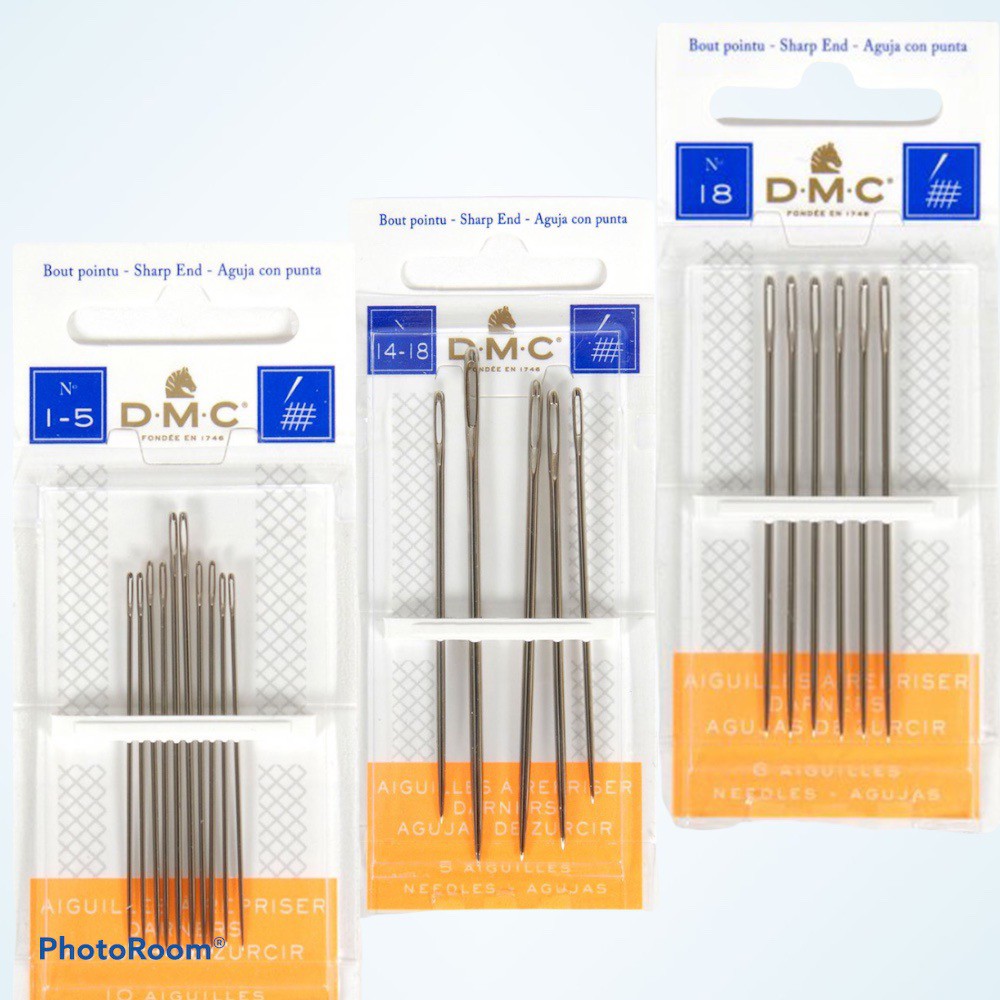 Vỉ Kim Thêu Trắng. kim thêu chữ thập Inox DMC Darners 1769