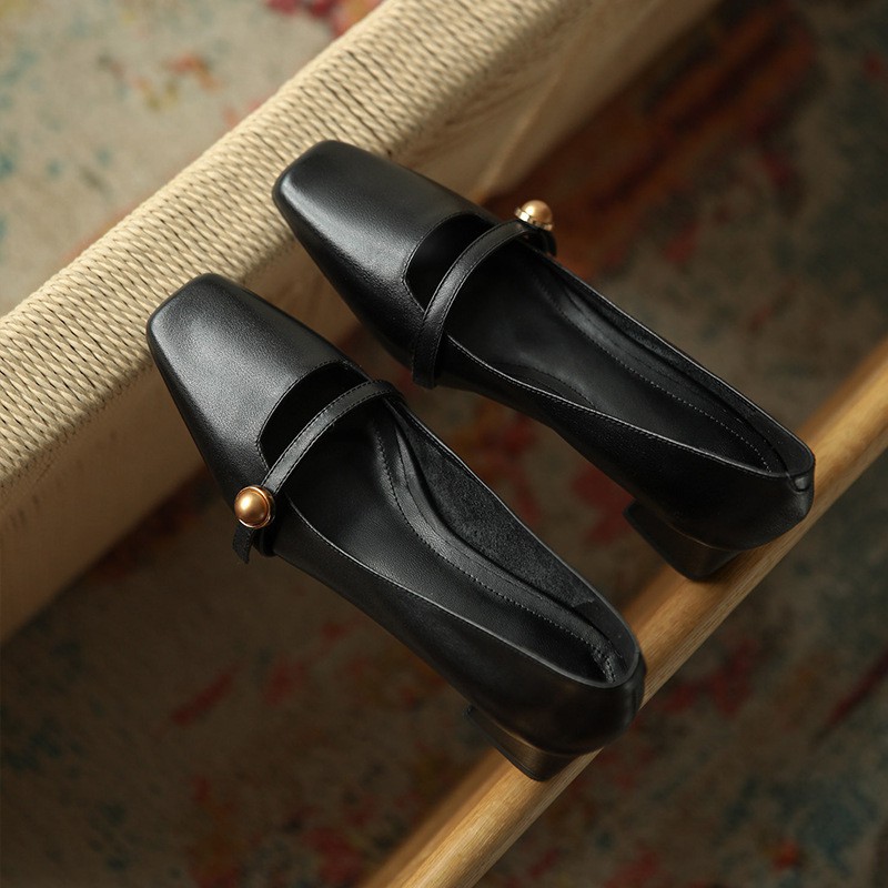 New Shallow Square Head Maintain Women's Wild Fashion High Heels Shoes