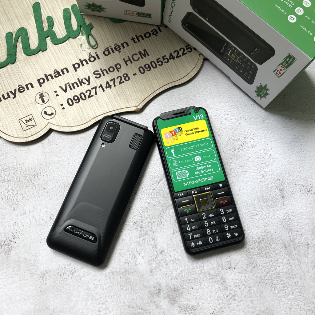 ĐIỆN THOẠI 4 SIM MAXFONE V13 FULLBOX KIỂU DÁNG N7000 FULLBOX