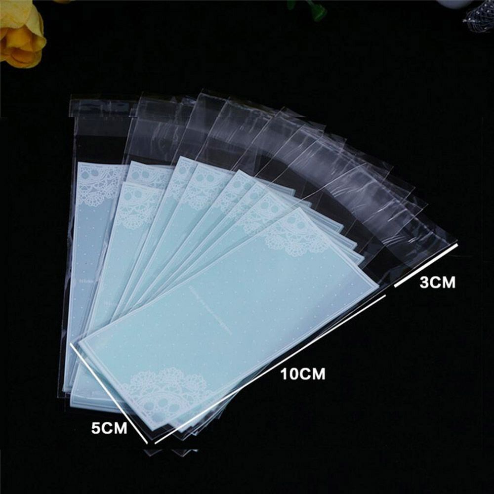 Set 100 Túi Nhựa Đựng Son Môi Trang Trí Nơ Dễ Thương Chất Lượng Cao