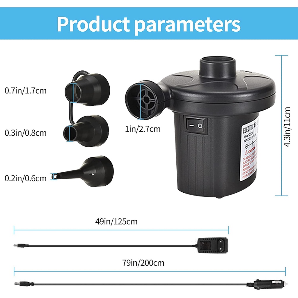 Electric Air Pump, Air Mattress Pump, Electric Pump, Air Pump for Inflatable Mattress, Sofa, Air Mattress Pool, Boat, Swimming Ring YUE