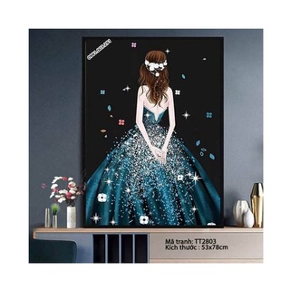 Tranh thêu chữ thập cô gái đẹp E121 E122 E124 E123 TT2803 J8081 223177