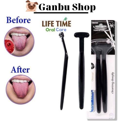 (Set 2 Cây) Dụng Cụ Vệ Sinh Lưỡi Life Time Than Hoạt Tính Giúp Loại Bỏ Mảng Bám Và Cải Thiện Hơi Thở Oral Care
