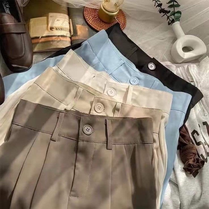 QUẦN ỐNG RỘNG 1 KHUY LƯNG CAO PHONG CÁCH ULZZANG