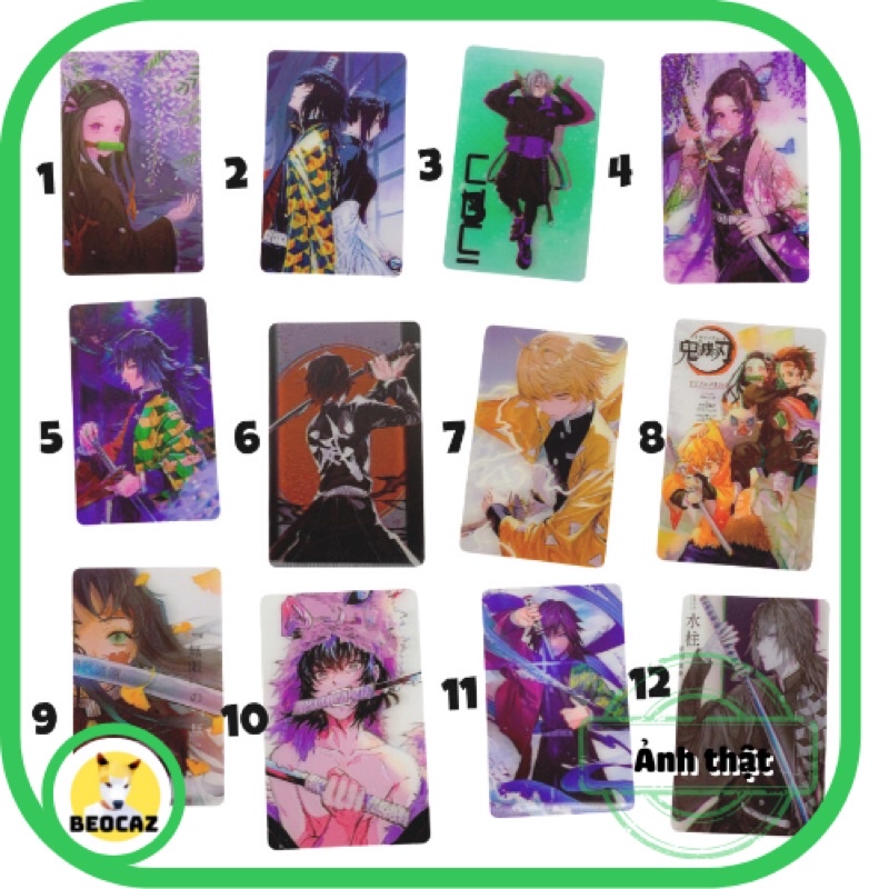 Thẻ bài JJK Demon Slayer Thanh Gươm Diệt Quỷ Jujutsu Kaisen quà tặng trang trí - Đồ chơi Beocaz