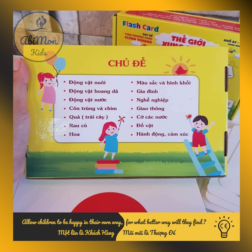 Bộ Thẻ Flashcards khổ A5 (size to nhất)  Học Tiếng Anh Cho Bé  (Đồ chơi Gỗ - Đồ chơi Giáo Dục - An Toàn - Thông Minh)