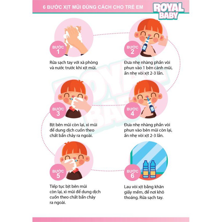Dung Dịch Xịt Mũi Cho Trẻ Em Royal Baby Giúp Giảm sổ mũi , nghẹt mũi ở trẻ nhỏ 70ml